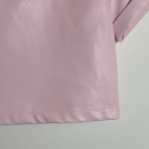 BUDDY LOVE Vegan Leather Crop Top In Soft Pink Size Medium - Picture 5 of 16